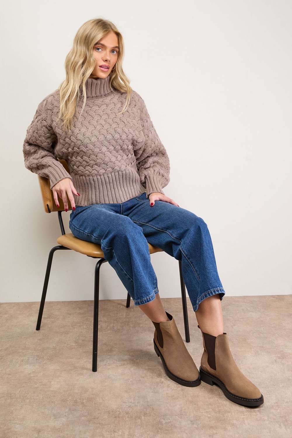 Chunky real suede Chelsea boots