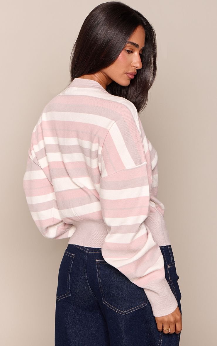 Pink striped cardigan