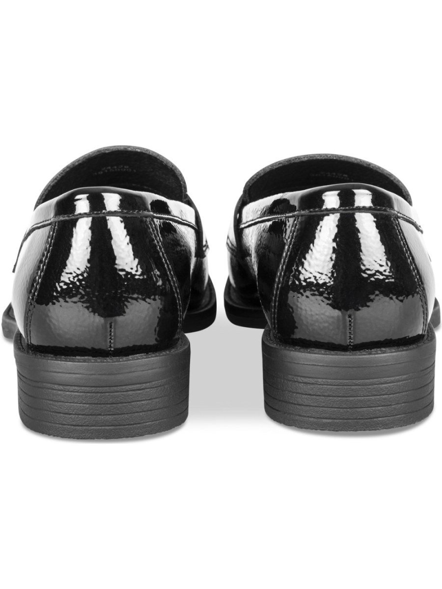 Mocassins aspect vernis froissé noirs