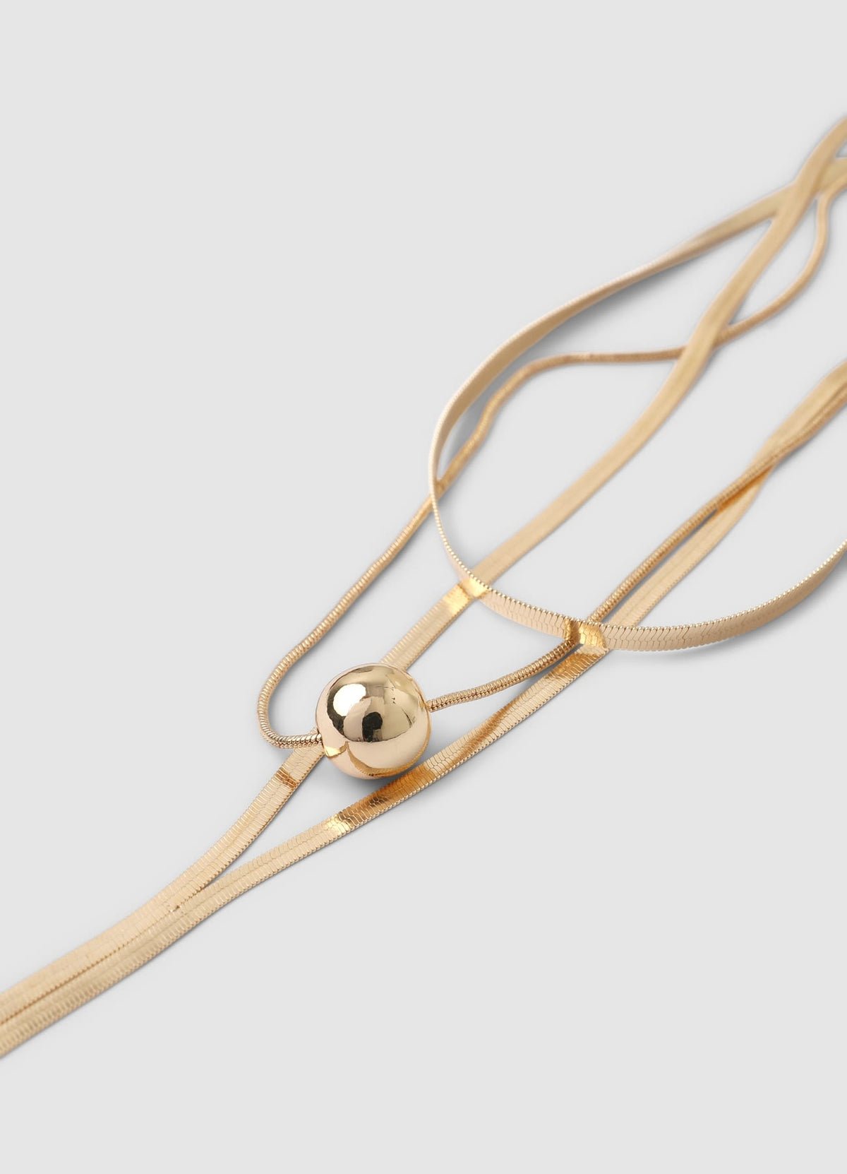 Long three-strand necklace with bead