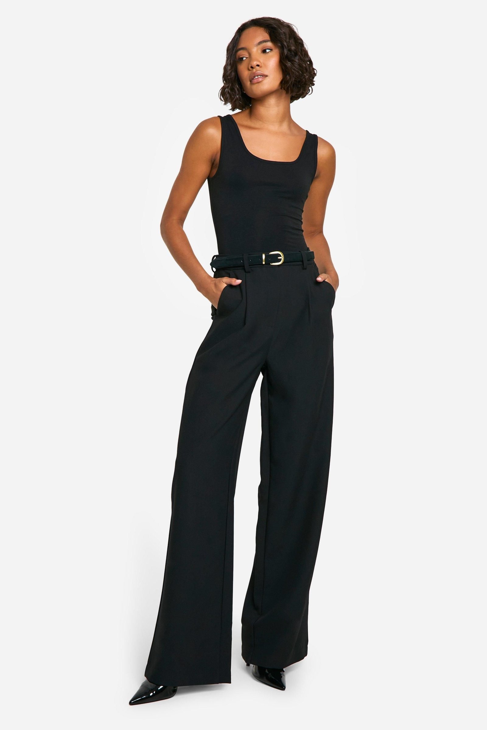 Pantalon tailleur large taille haute - Tall