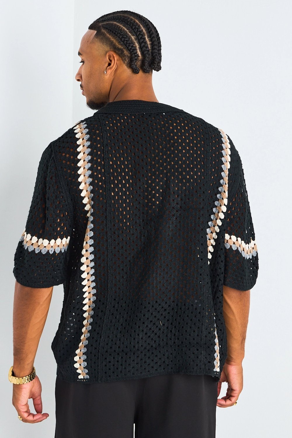 Chemise crochet mkherma b bandes k7la