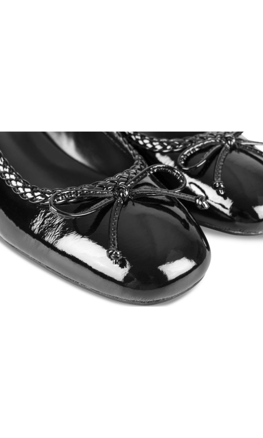Slingbacks vernis à nœud noirs