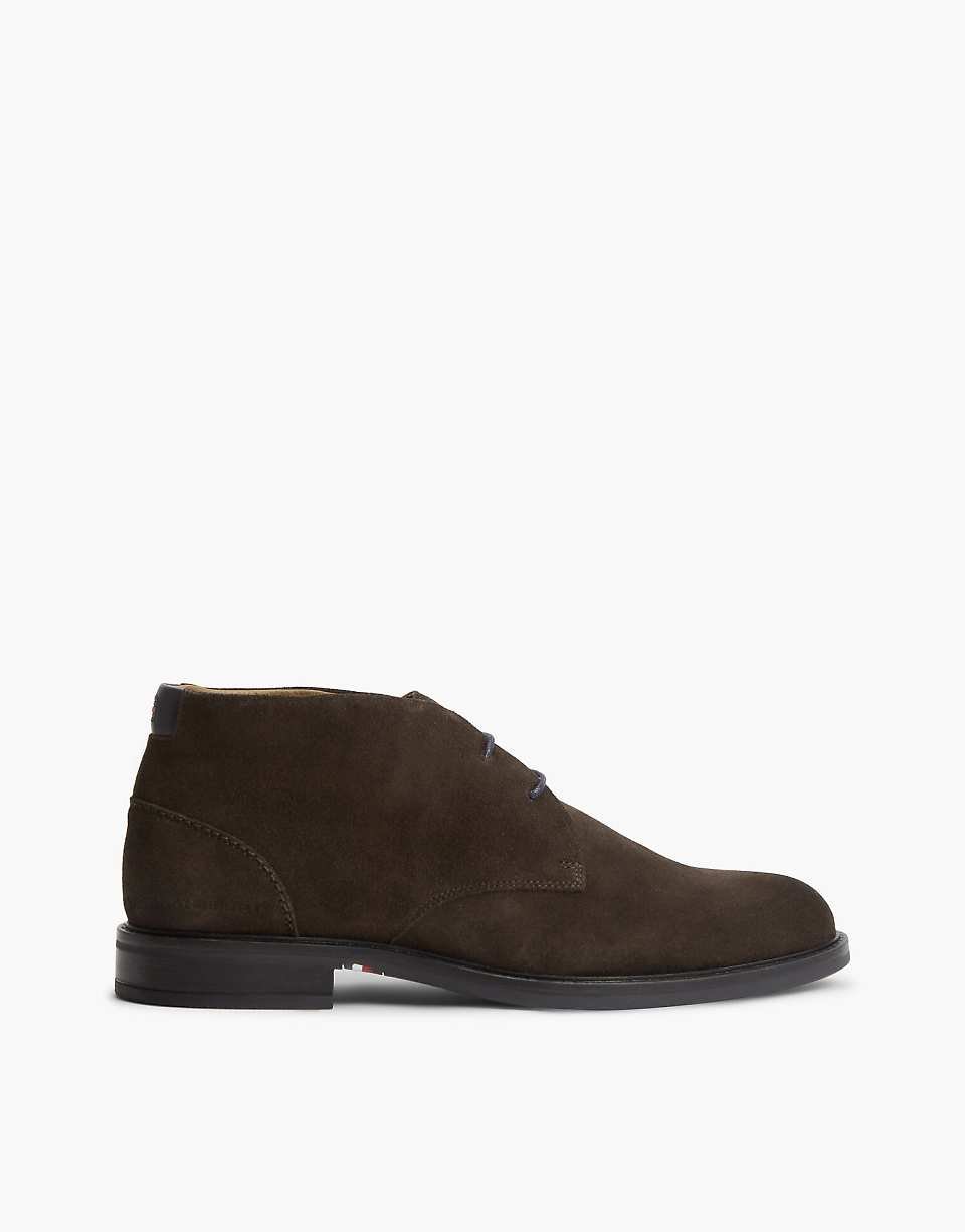 Bottines à lacets en daim marron foncé
