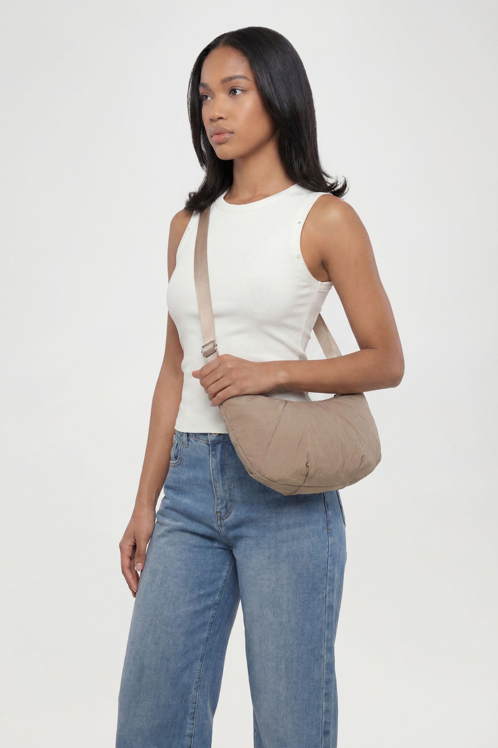 Sac bandoulière en nylon - Noir