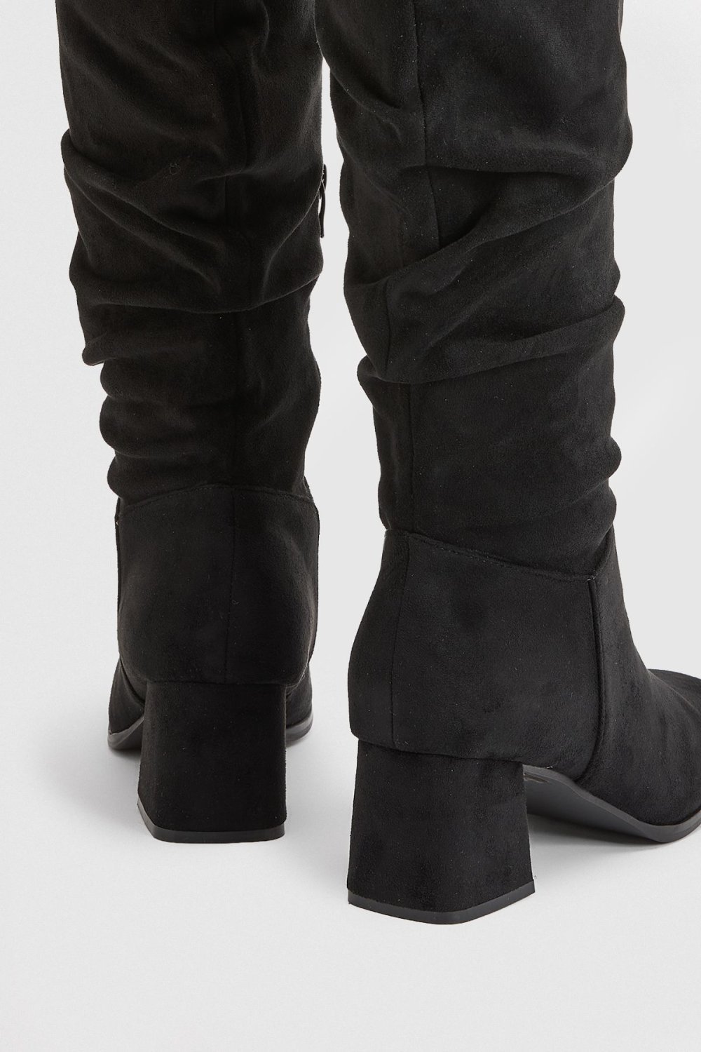 Slouchy faux suede knee-high boots