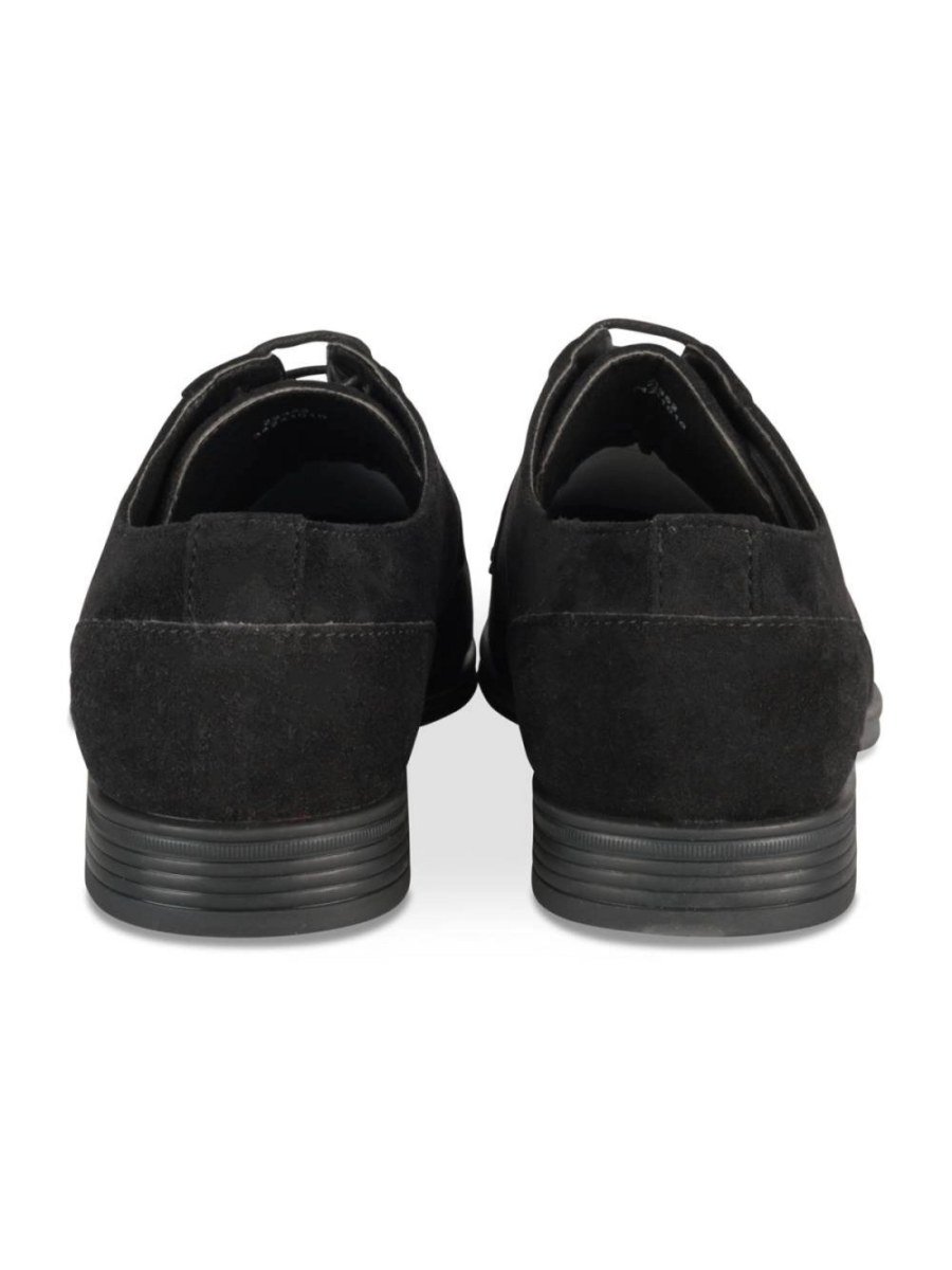 Black suede-effect derbies