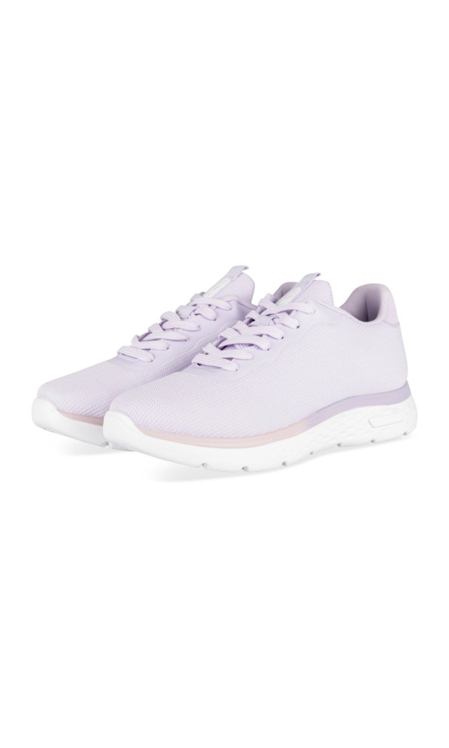 Lilac sneakers with white sole