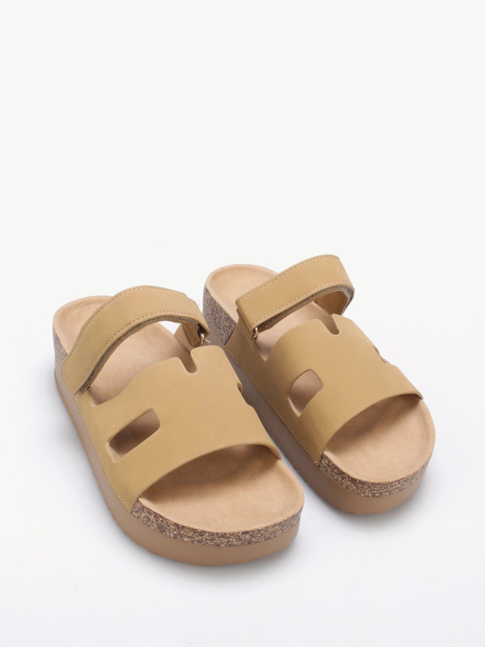 Mules b plateforme liège w scratch camel