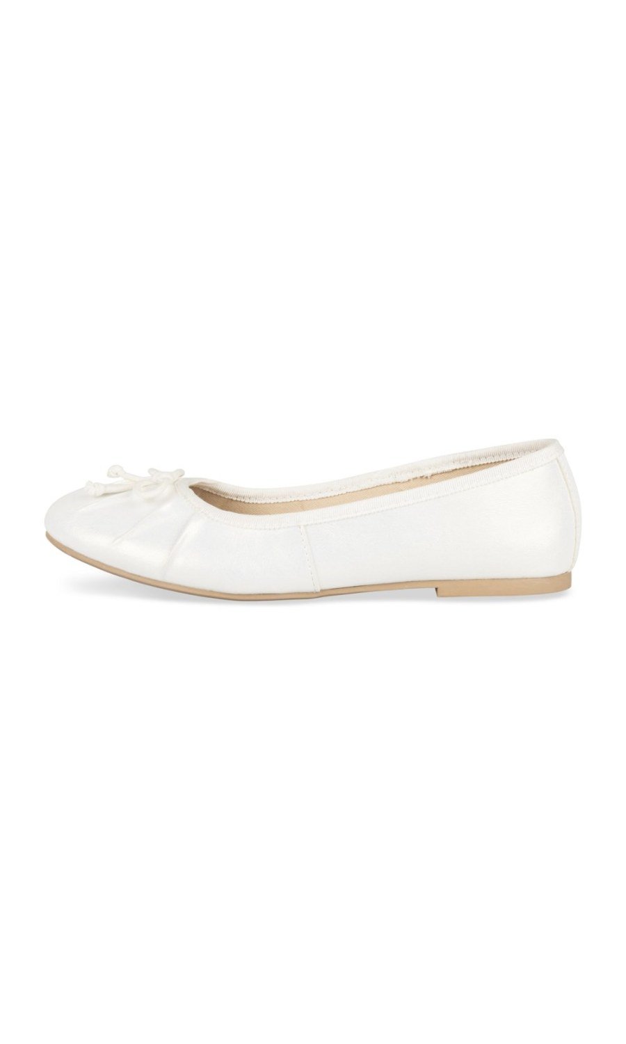 Ballerines nacrées bout froncé blanches