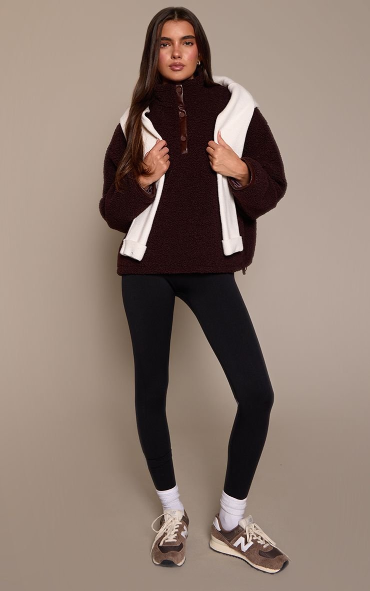 Polka dot half-zip fleece - Cream