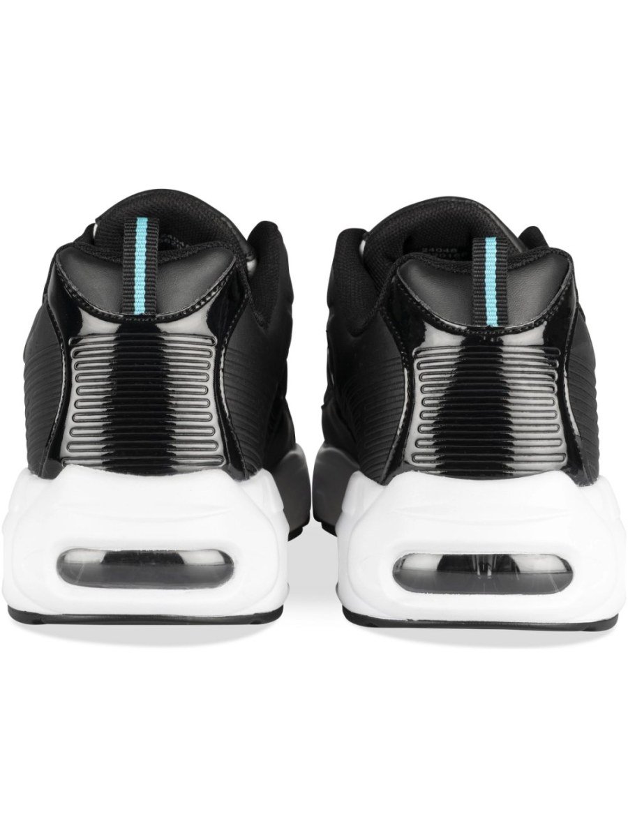 Black and white retro sneakers with air bubble sole