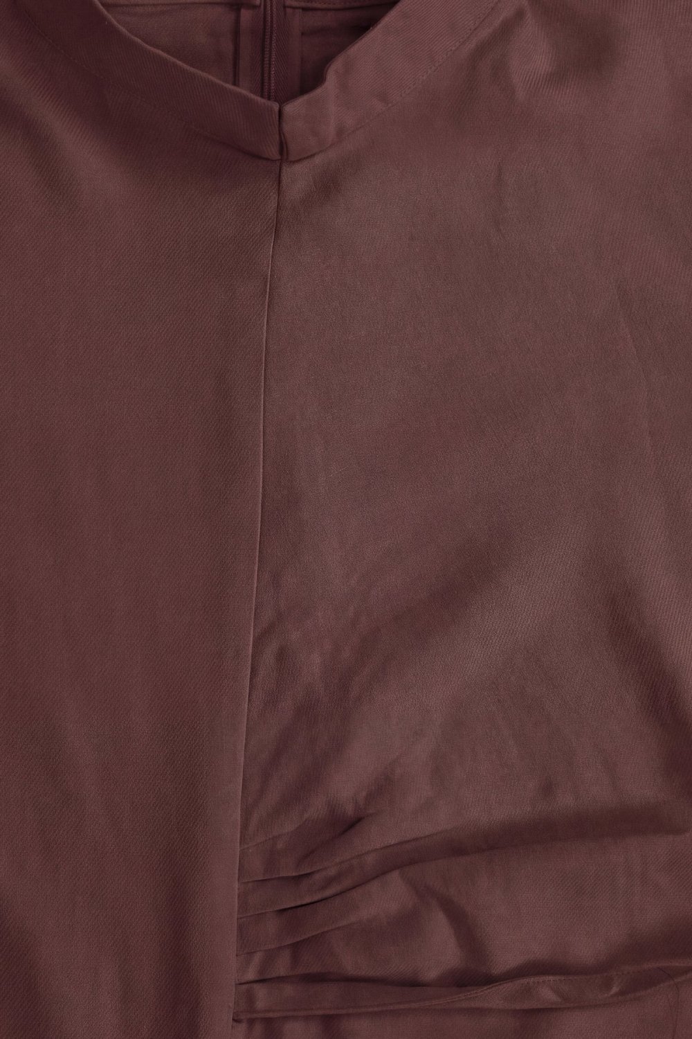 Robe longue fendue en lin et coton - Chocolat