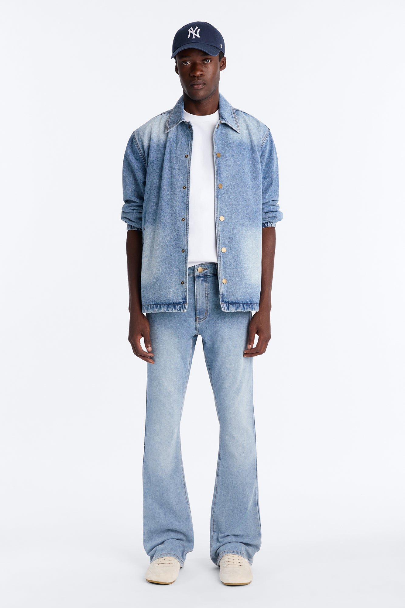 Jean skinny flare stacked