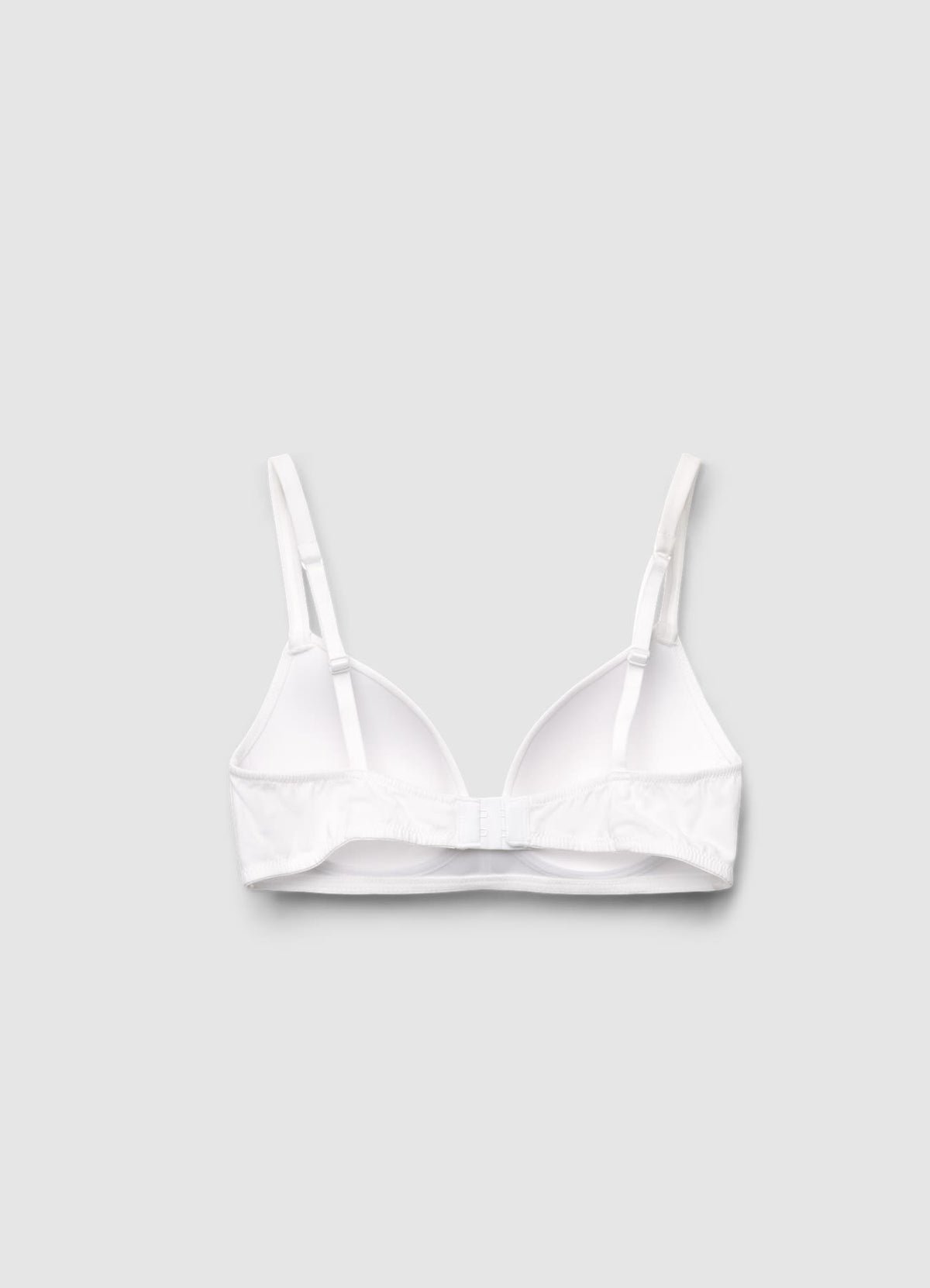 Padded non-wired triangle bra