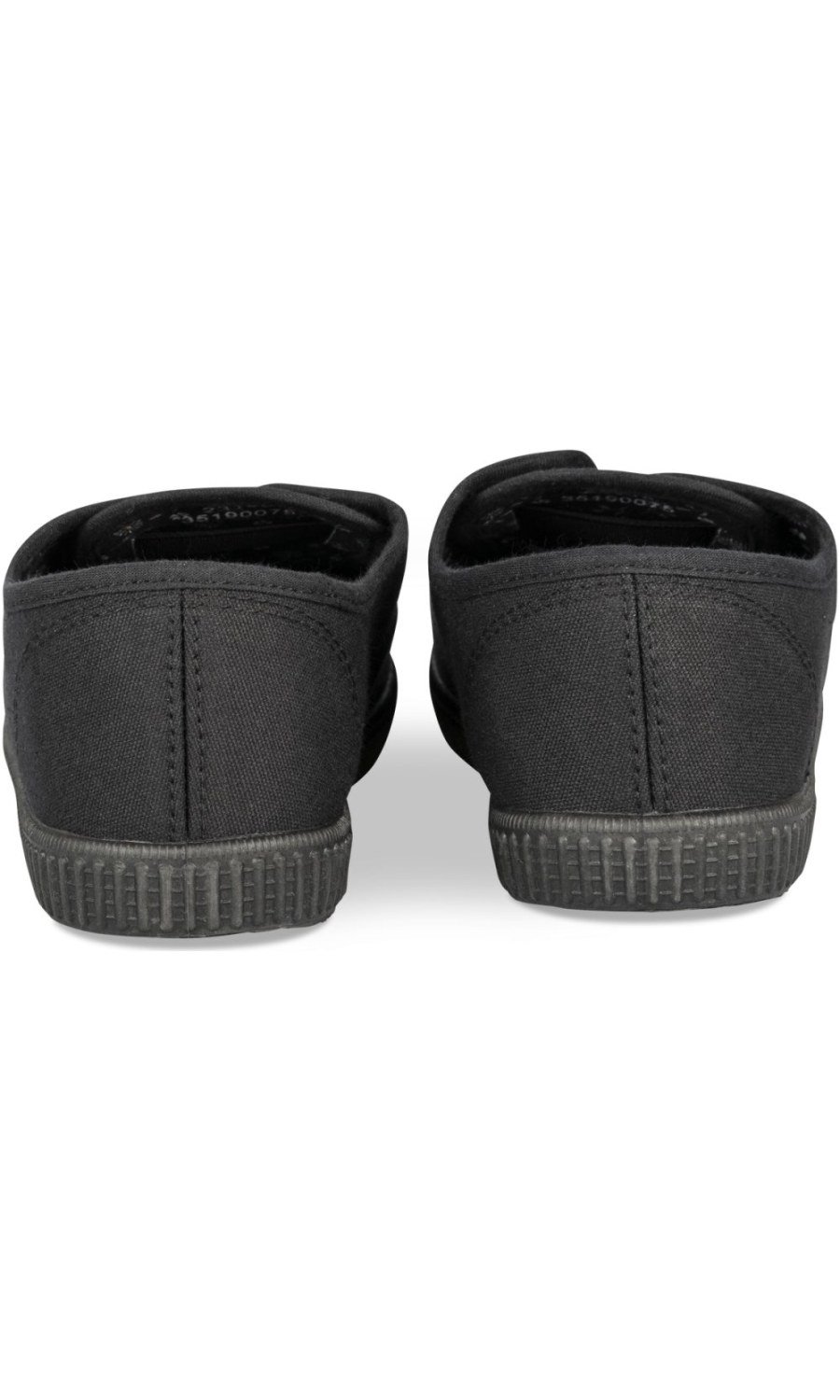 All-black canvas slip-on sneakers
