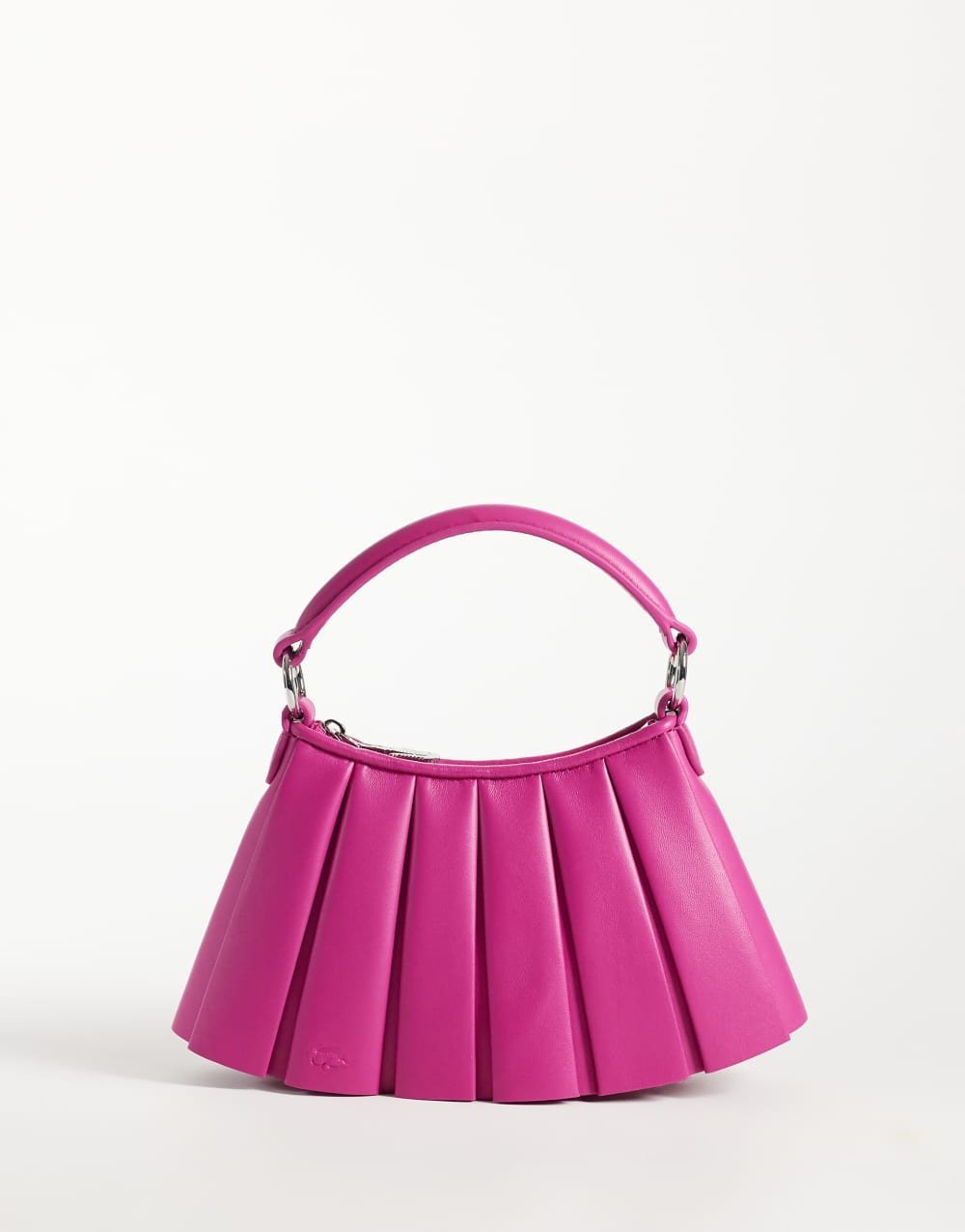 Lenglen pleated grab bag in fuchsia