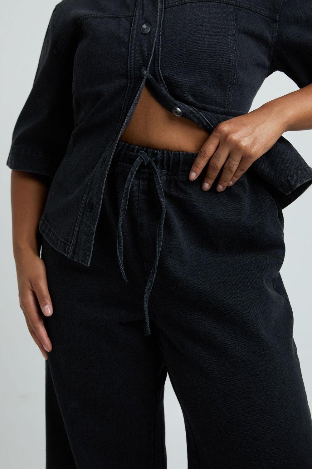 Jean large à taille élastiquée - Grande taille