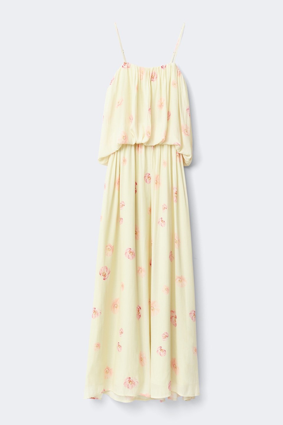 Robe longue fleurie à taille élastique