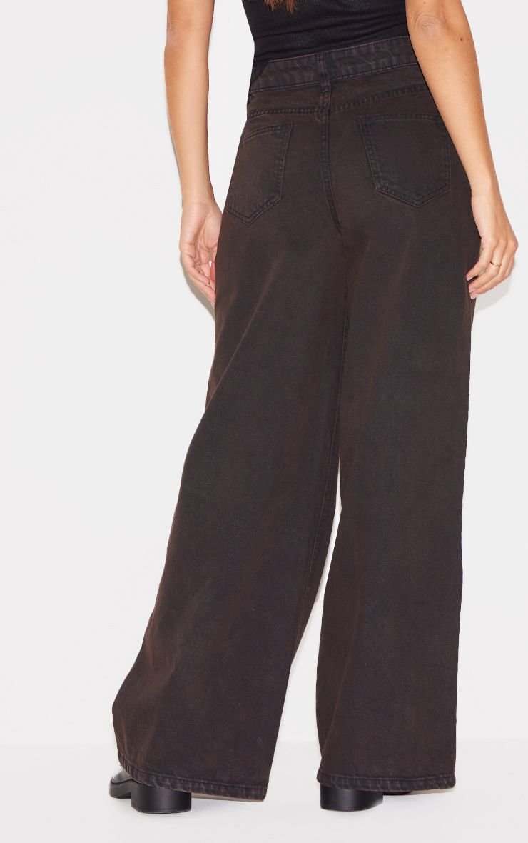Button waistband mid rise wide leg jeans