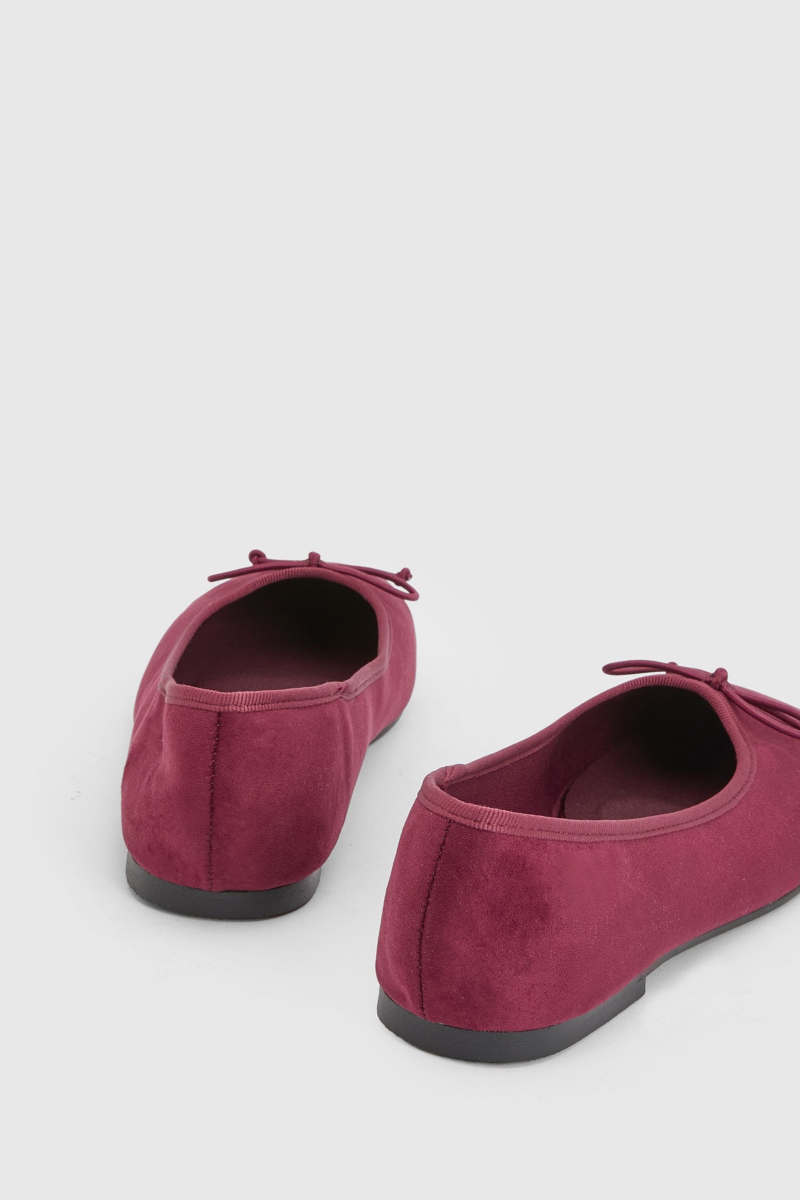 Square toe bow ballet flats - Wide fit