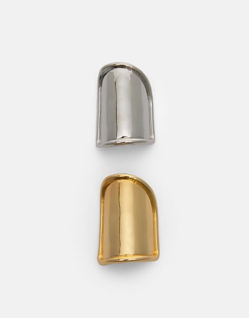Lot de 2 barrettes coulissantes en métal - Doré