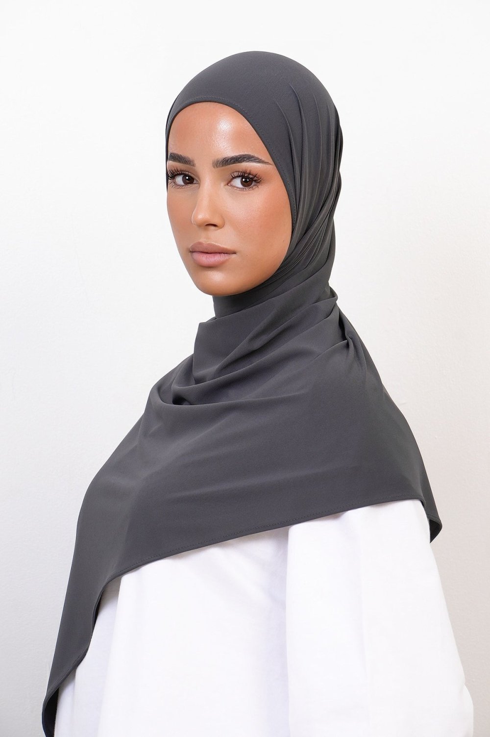 Premium jersey hijab - Charcoal