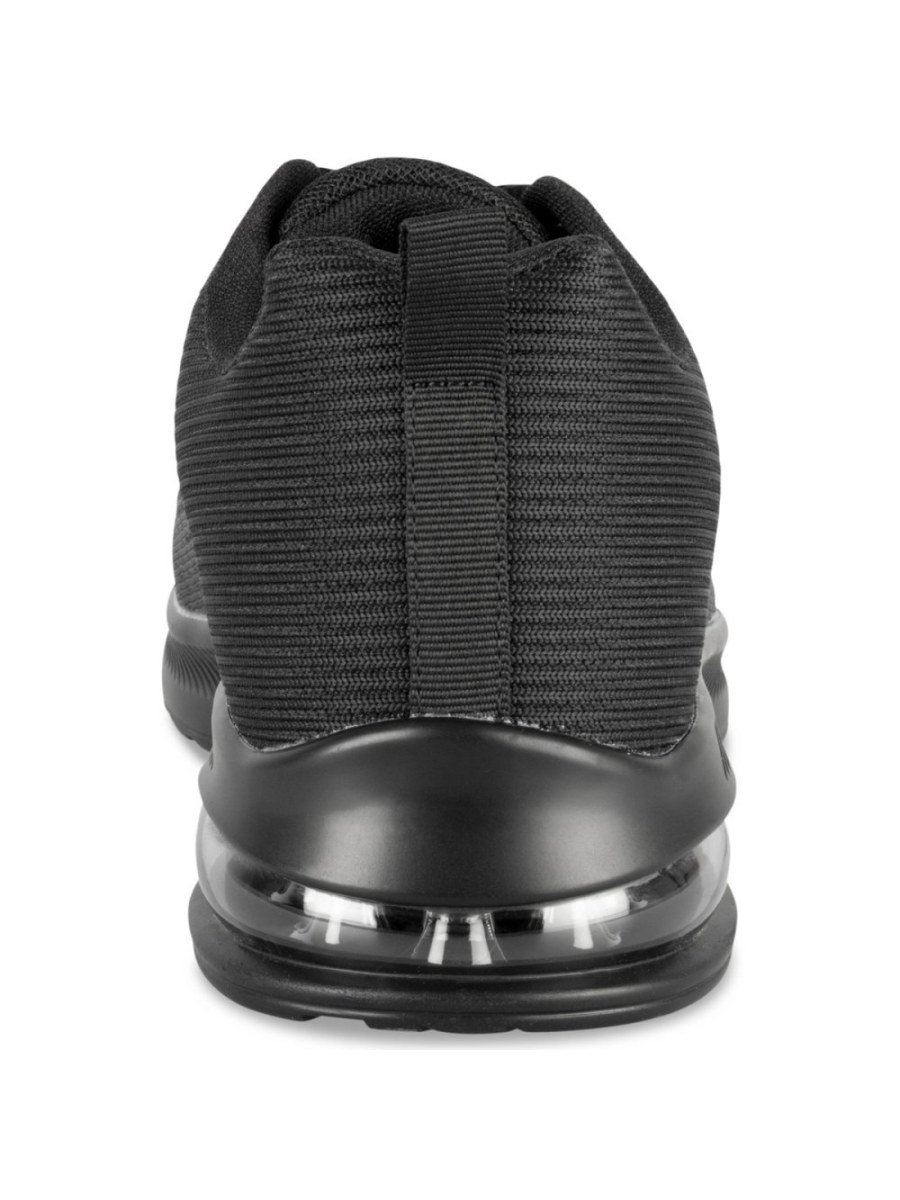 Grey and black sneakers with air bubble sole