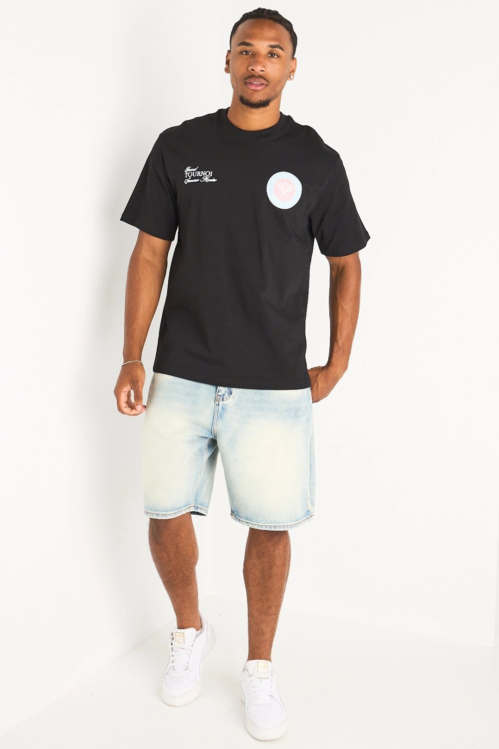 T-shirt large b imprimé tennis k7el