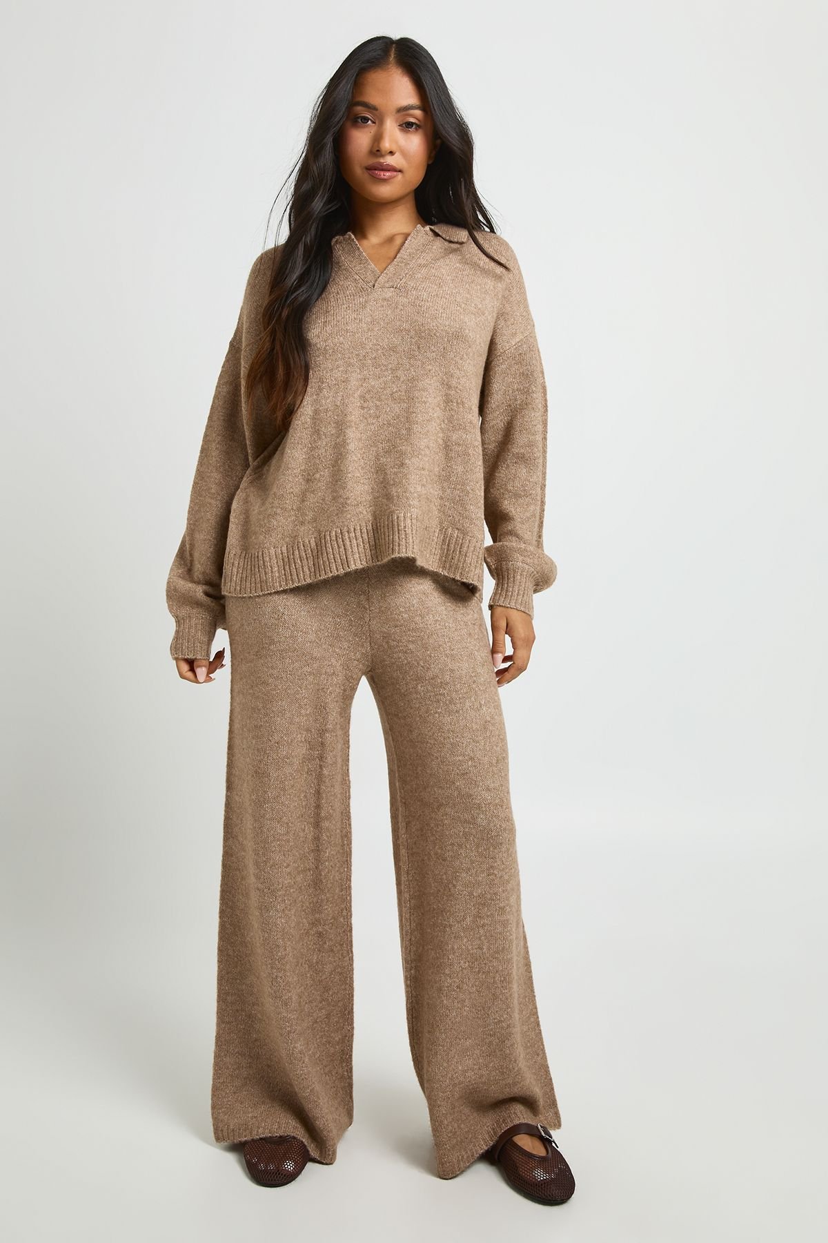 Ensemble coordonné petite pull tricoté col v - Petite
