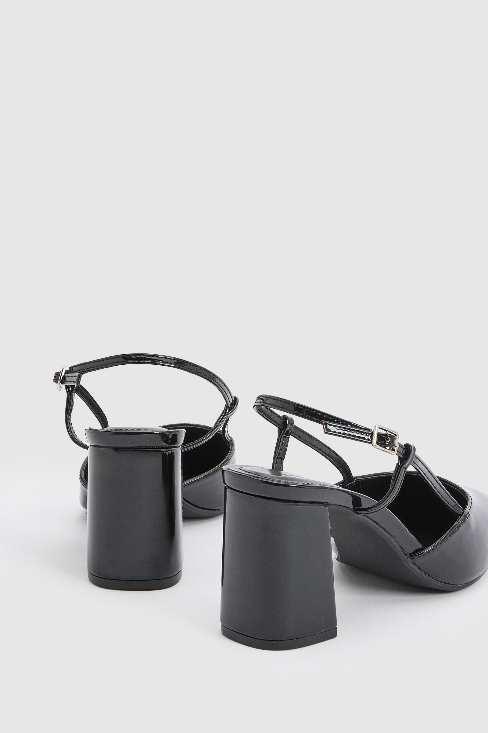 Block heel slingback court shoes - Wide fit