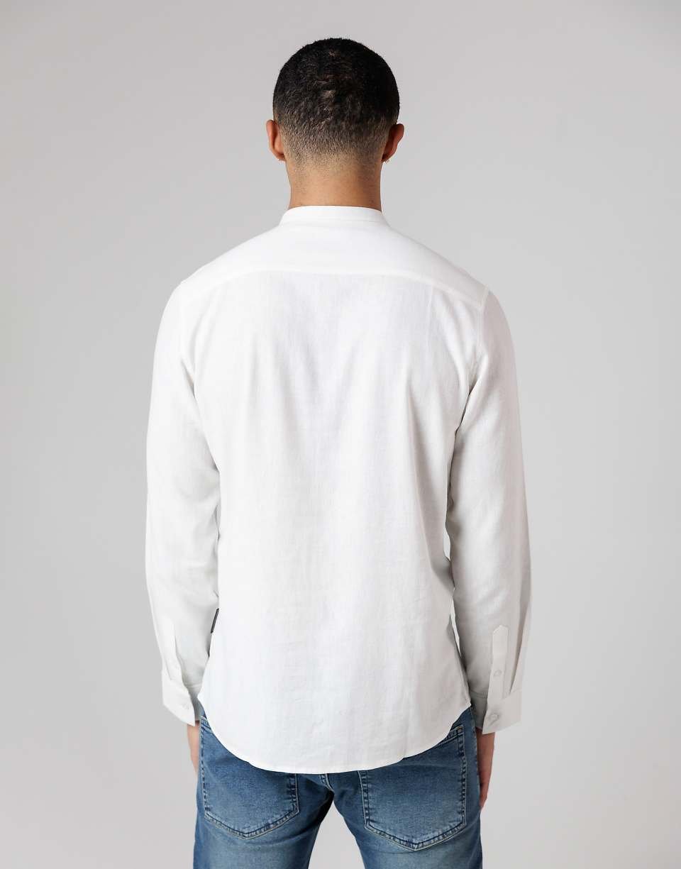 Chemise b lin mkhlout w col grand-père