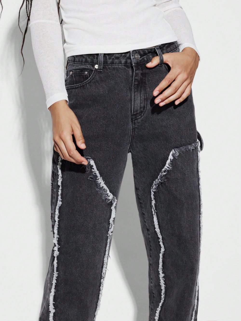 Jean slim taille haute b khyata bayna