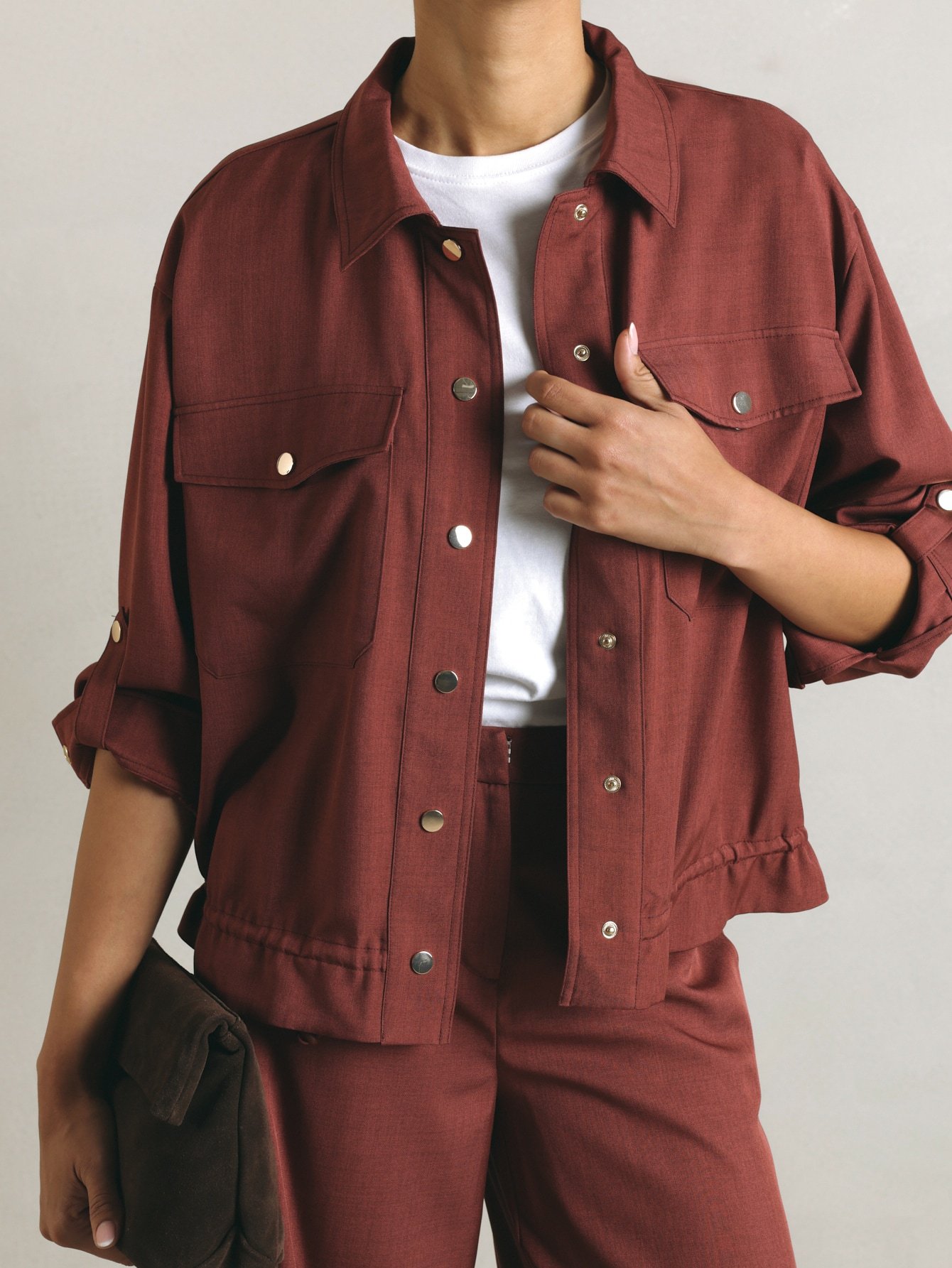 Chemise-veste utilitaire b boutons-pression