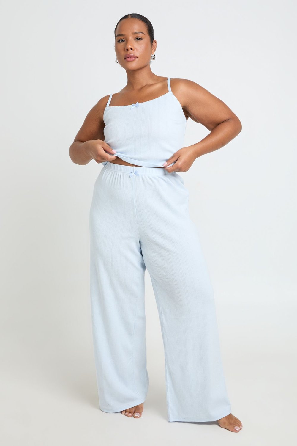 Sarwal d pyjama f maille pointelle - Grande taille