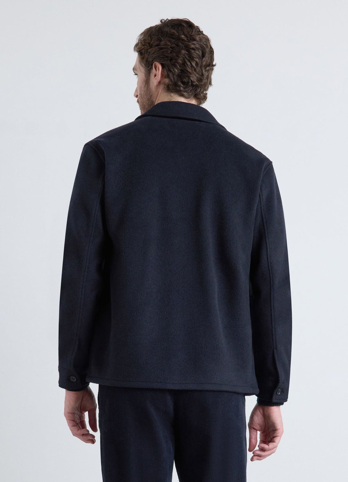 Plain button-up shirt jacket