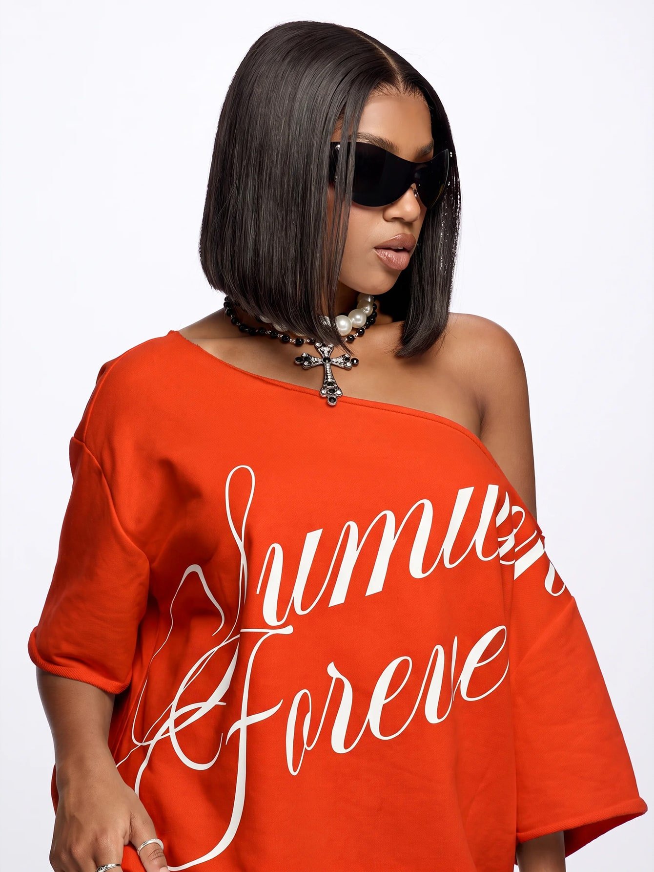 Robe t-shirt oversize b ktaba Forever