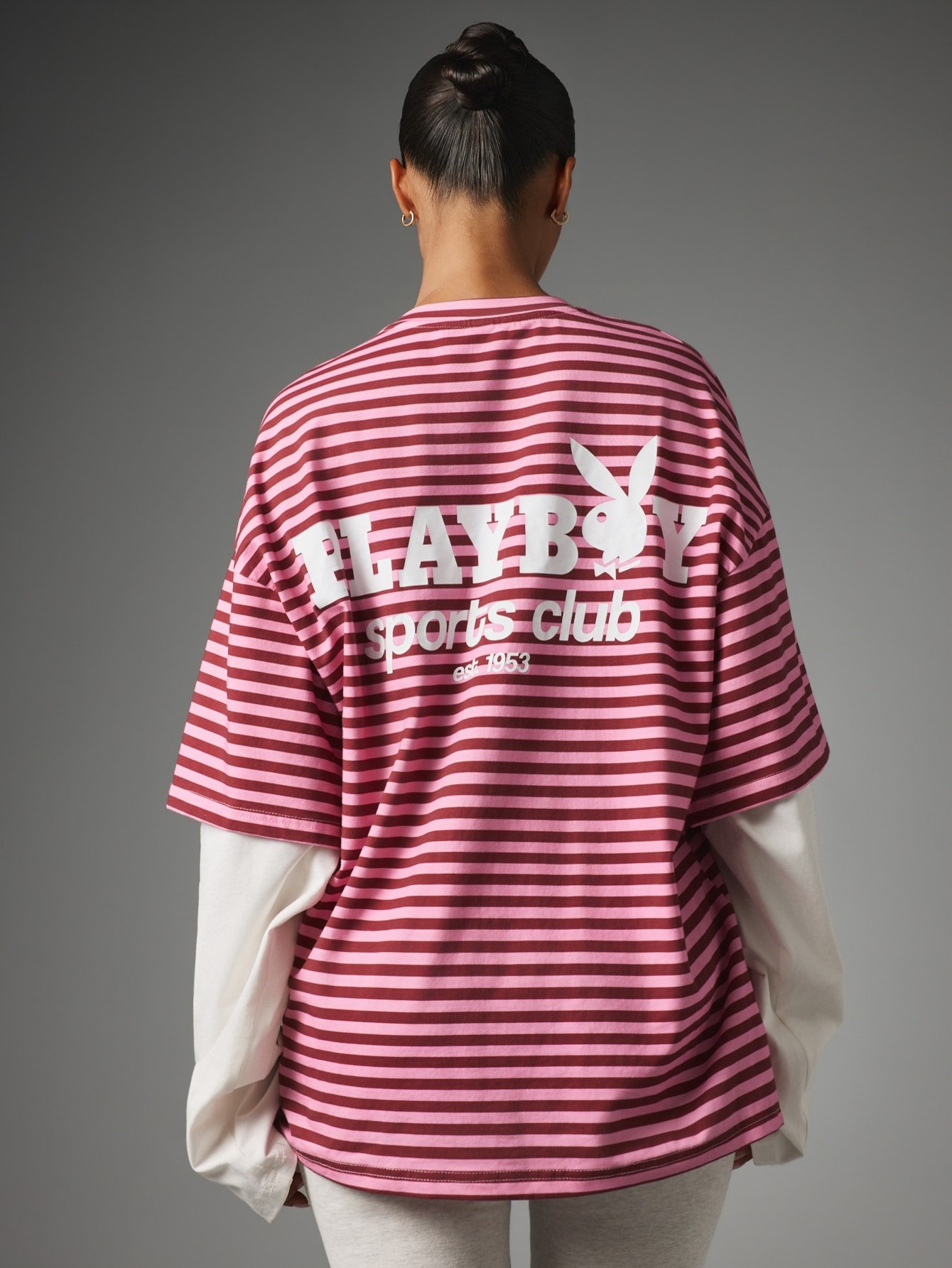 T-Shirt Rayé Oversize À Imprimé Graphique