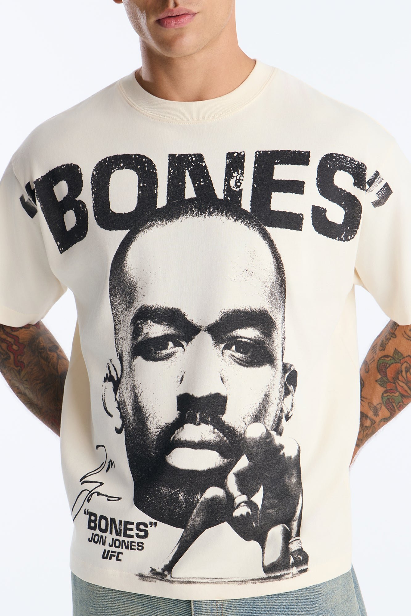 تي شيرت أوفرسايز سميك بطبعة Jon ″Bones″ Jones