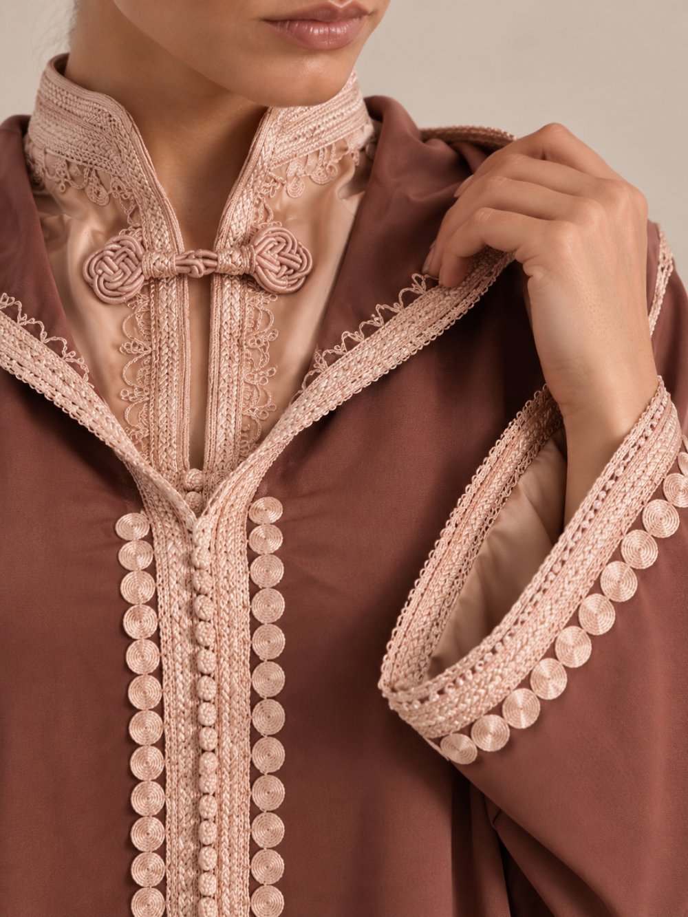 Beige djellaba with matching trousers