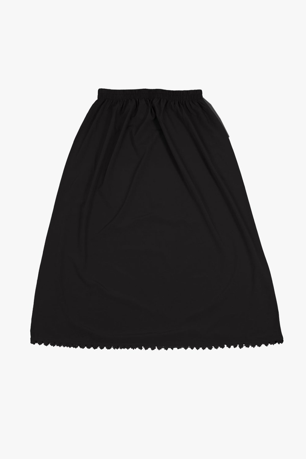 Lace-hem crepe maxi skirt - Black
