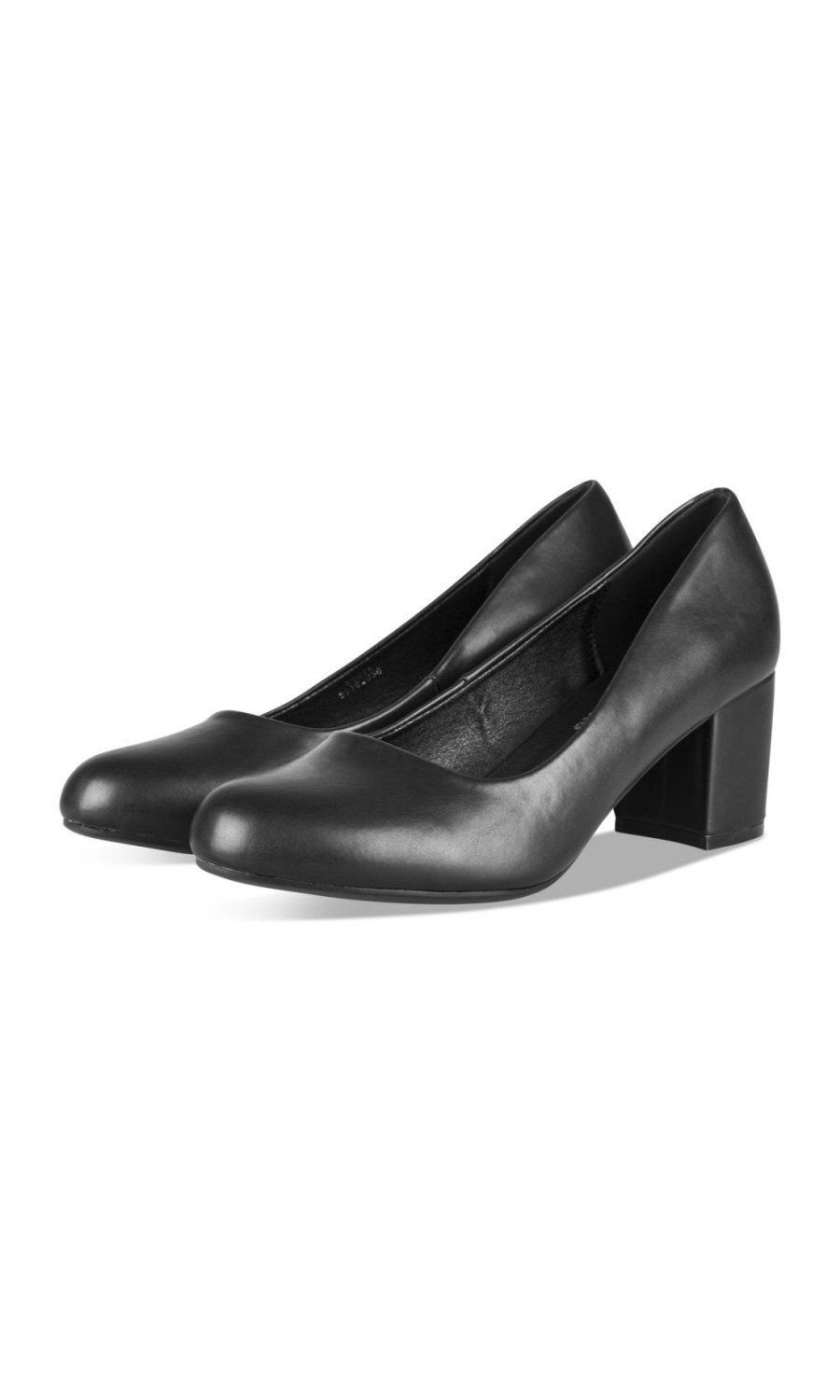 Escarpins talon carré bout rond noirs