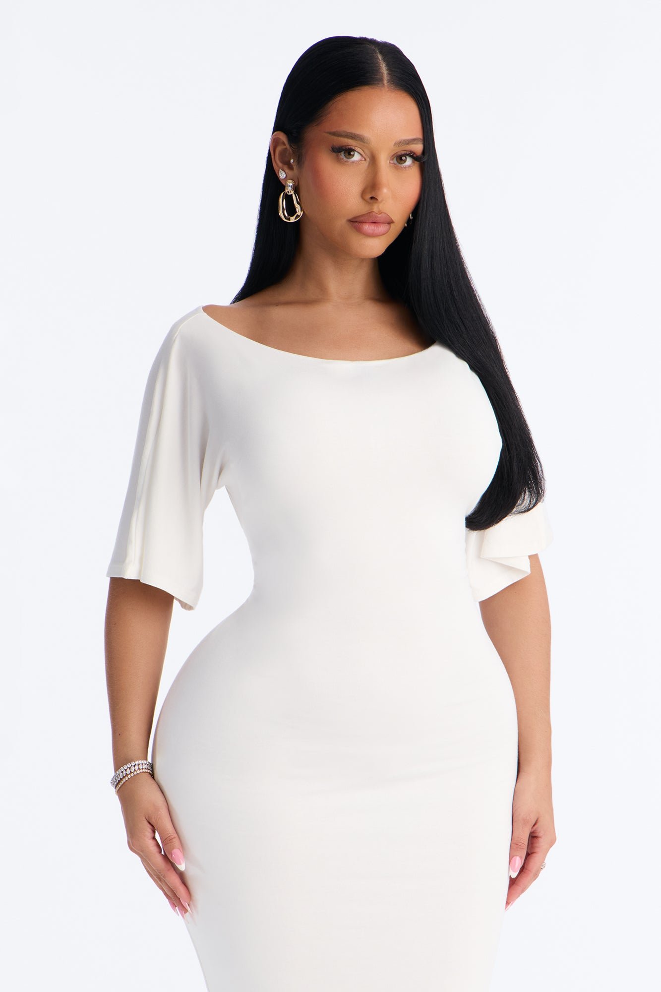 Backless tie waist maxi dress