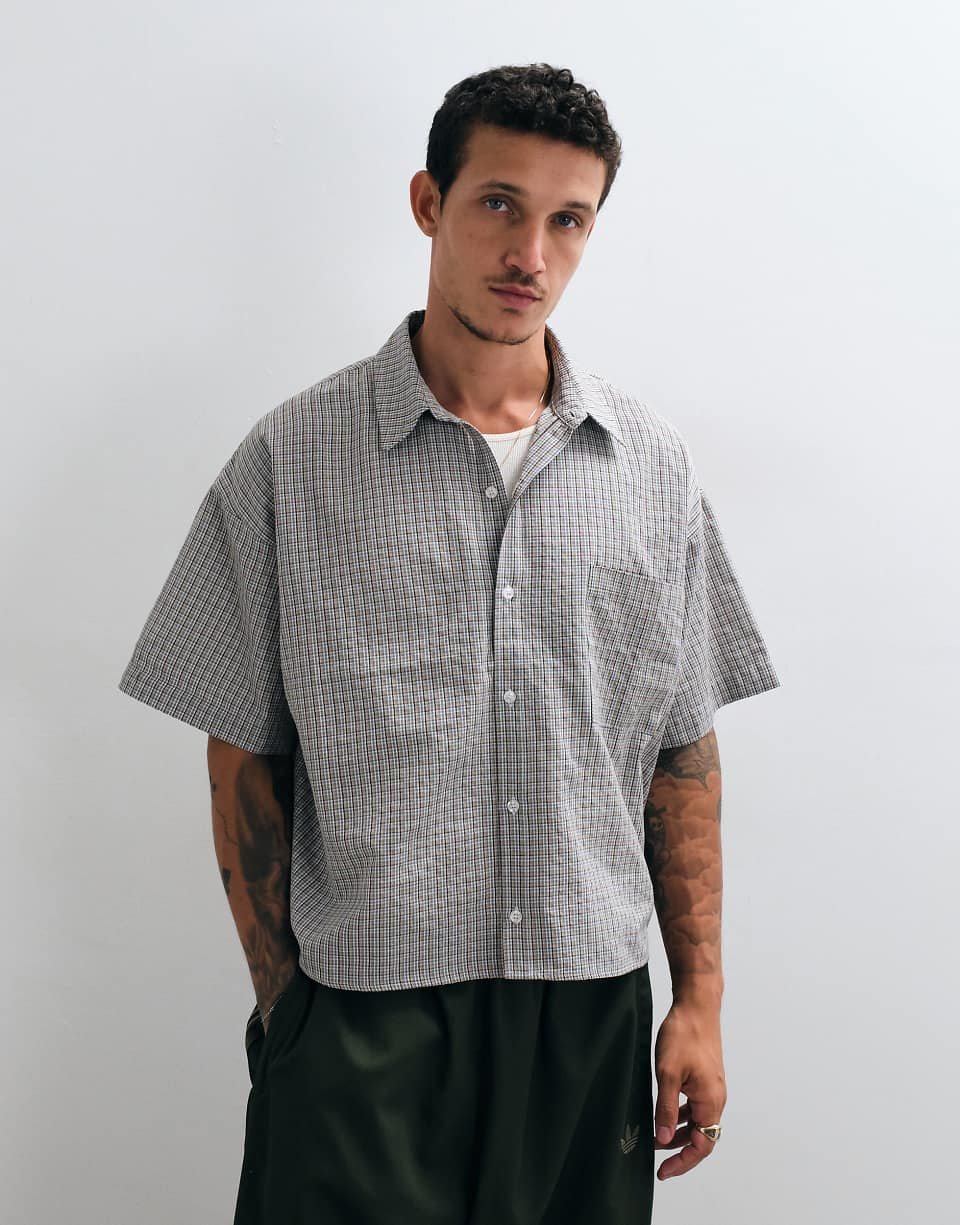 Chemise boxy b kmam qsar carreaux - Qahwi