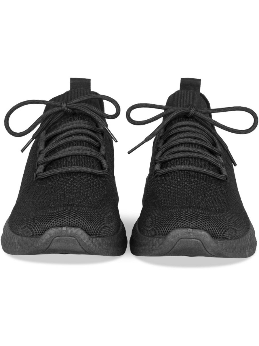 Black ribbed knit sock trainers