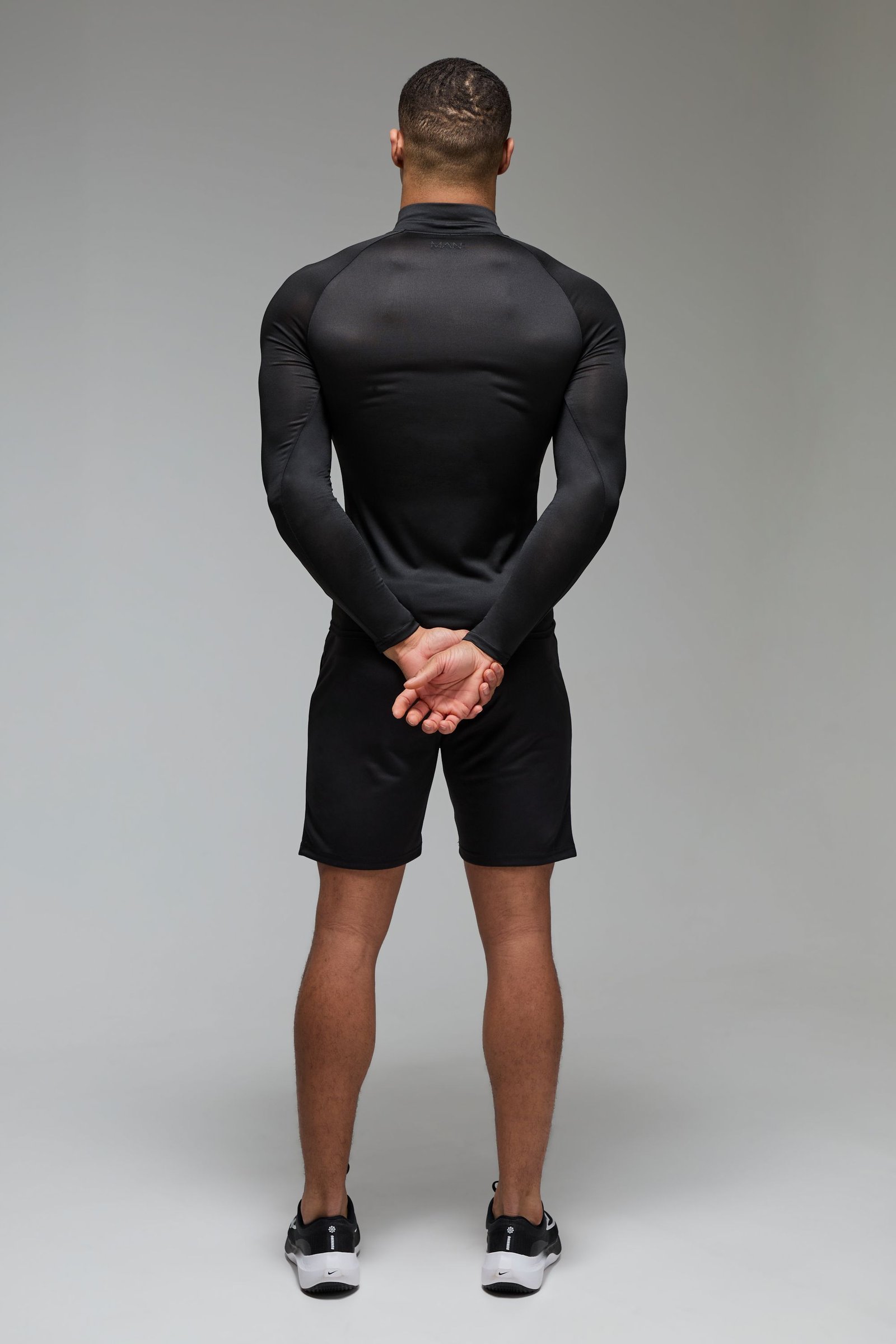 Homme Actif Léger Essentiels Gym Raglan Coupe Musclée 1/4 Zip