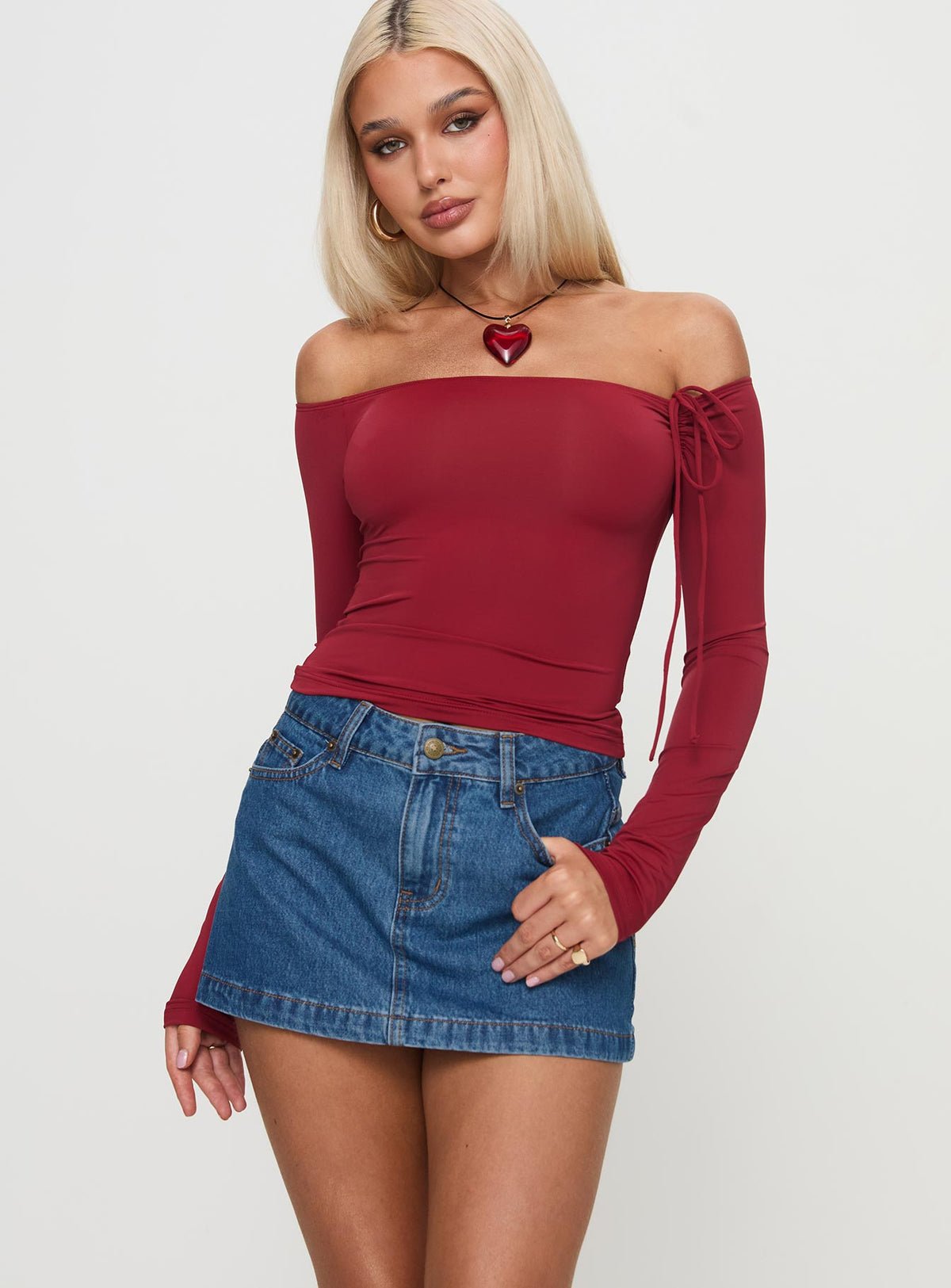 Mini-jupe jean taille basse