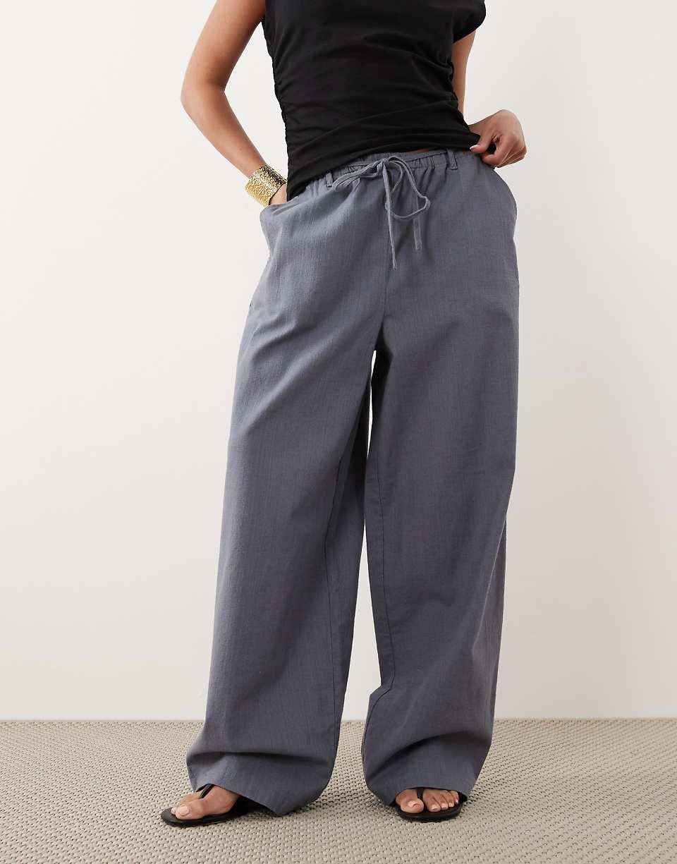 Petite - Pantalon à enfiler - Bleu cendré