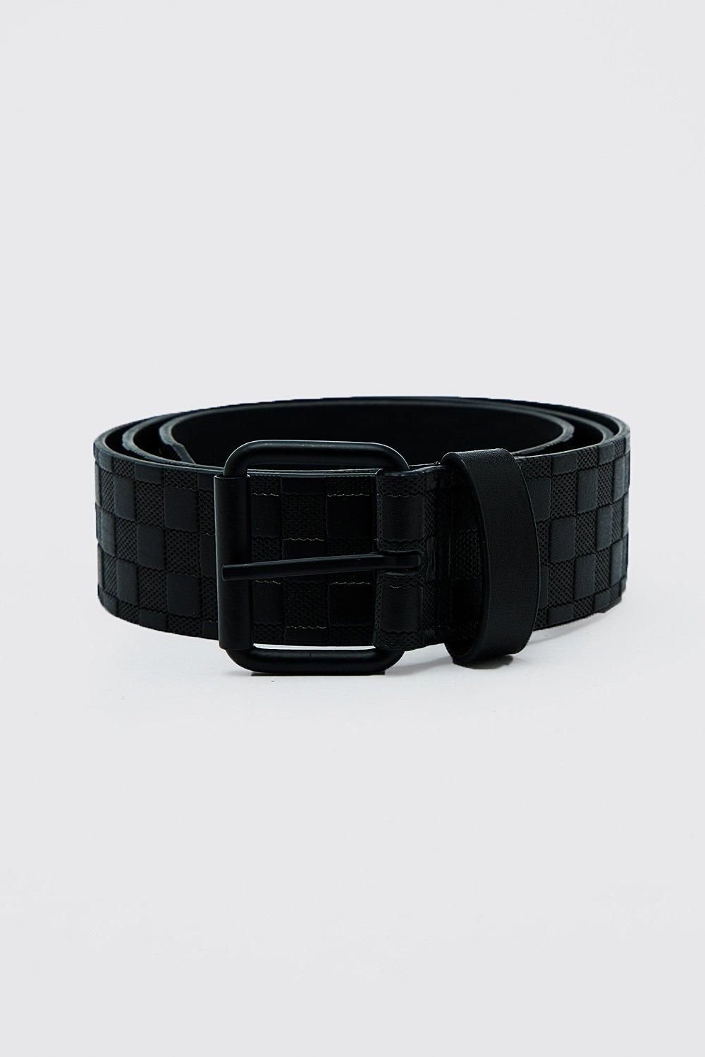 Ceinture gaufrée en synthétique à damiers