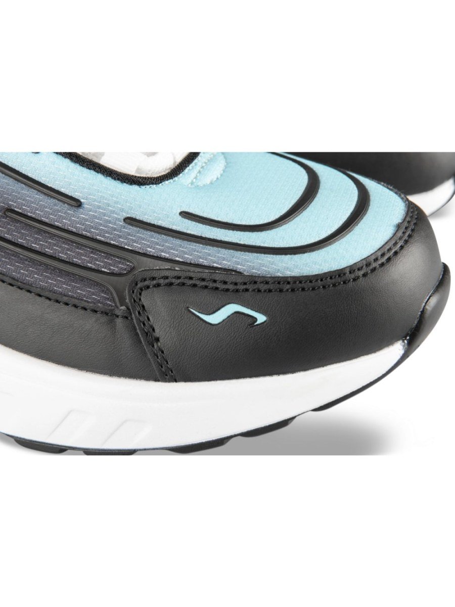 Black and white retro sneakers with air bubble sole